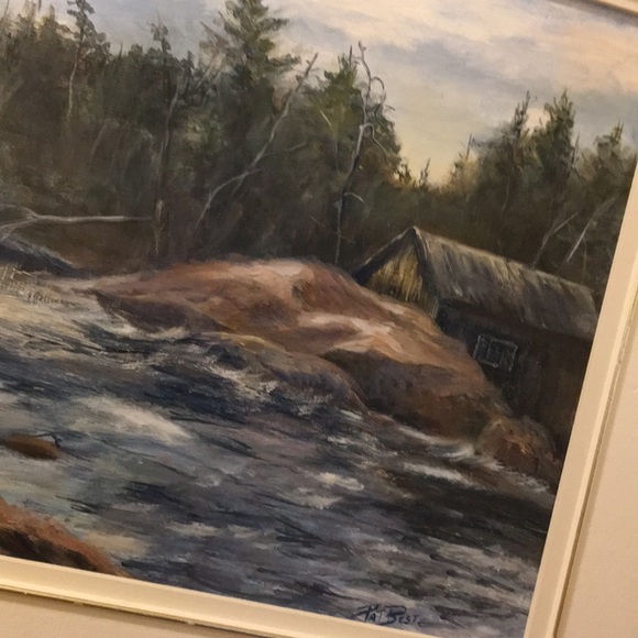 Oil painting Pat Beste Water landscape framed - Picture 8 of 8